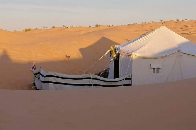 2 days tour to Douz & Ksar Ghilan oasis. and an overnight in the sahara under bedouin tent .. Dinner in the camp, Private Jeep - with english speaking guide. - Kicking off from Djerba at 6:30 am, and what private means here